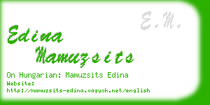 edina mamuzsits business card